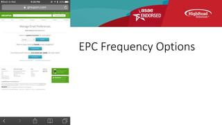 EPC Frequency Options
 