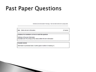 Past Paper Questions