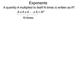 The Exponential Functions
The meaning positive integral exponents such as x2 is clear.
 
