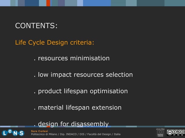 2.2 life cycle design strategies cortesi 10-11 | PPT