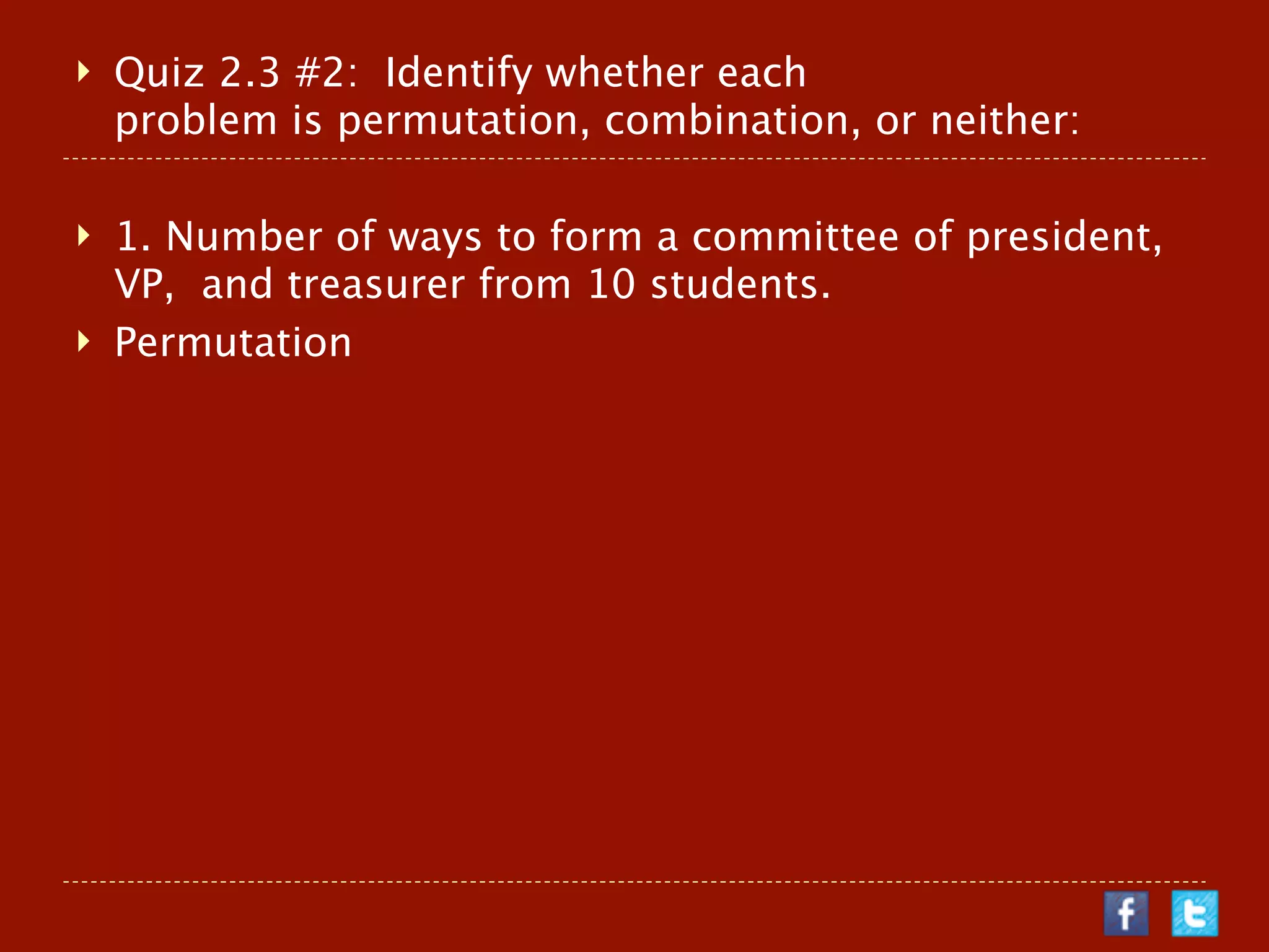 Counting Partitions: Combinations - Finite Math | KEY