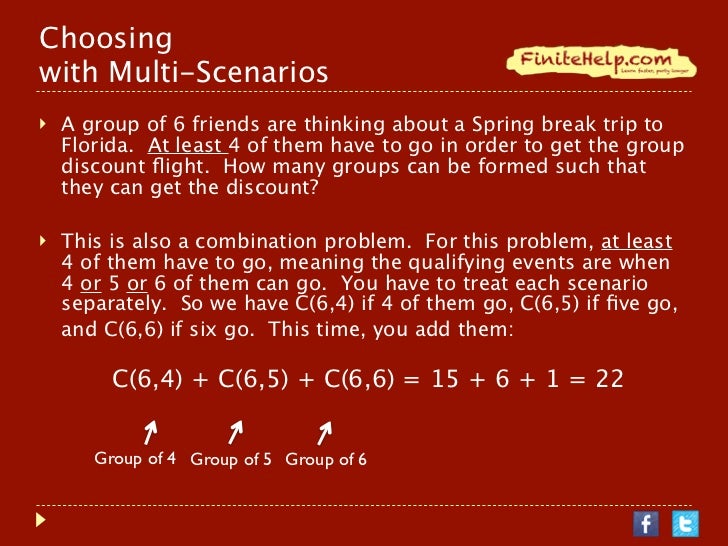 Counting Partitions Combinations Finite Math