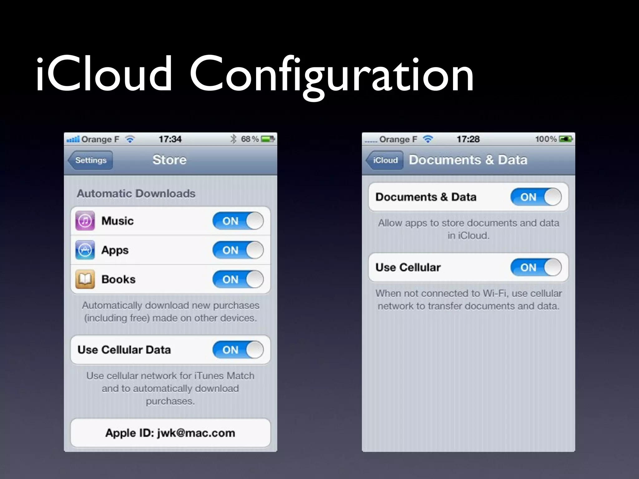 iCloud Configuration 