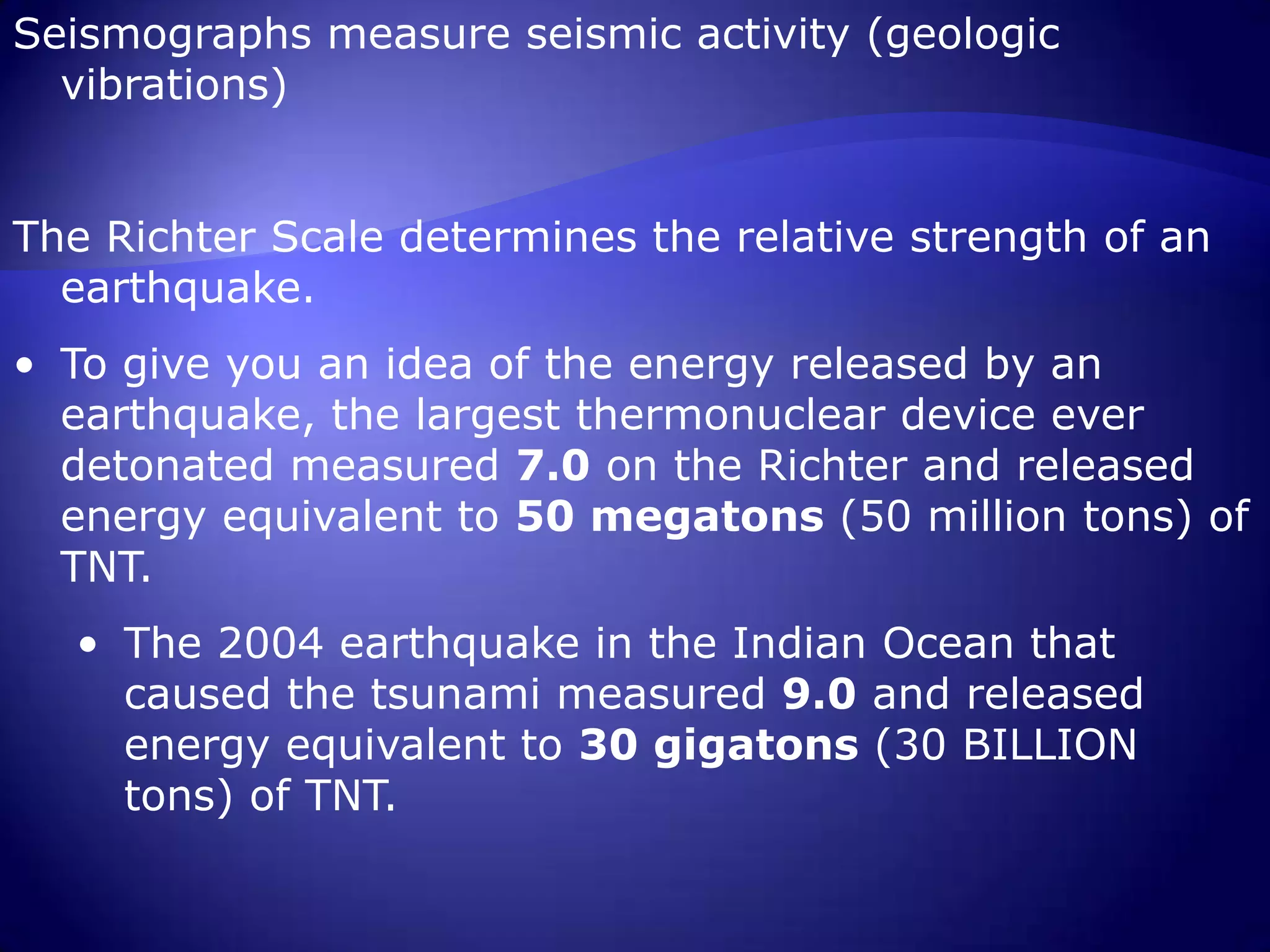 An earthquake occurs on the ocean floor or along the coast.  The energy travels as waves through the water and across the ocean until it gets to a coast.  The shallow region causes the wave to rush over land and flood the place.