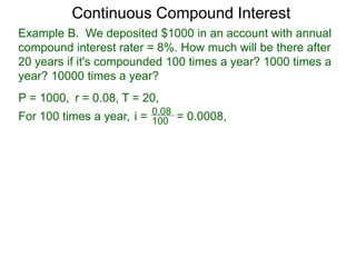 2.3 continuous compound interests | PPTX