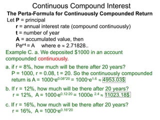 Compounded Continously Number 2.3 continuous compound interests | PPTX