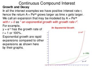 Exponential Returns 2.3 continuous compound interests | PPTX