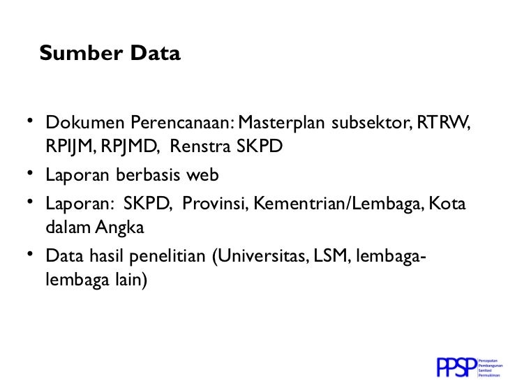 Pengumpulan dan Kompilasi Data Sekunder Sanitasi Permukiman