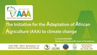 The Initiative for the Adaptation of African Agriculture (AAA) to climate change