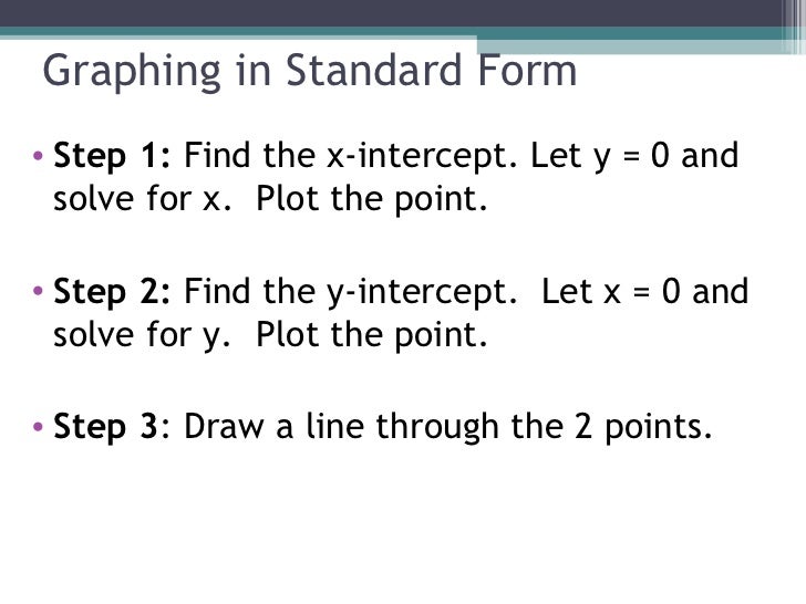 2 3 quick graphs of linear equations standard form steps