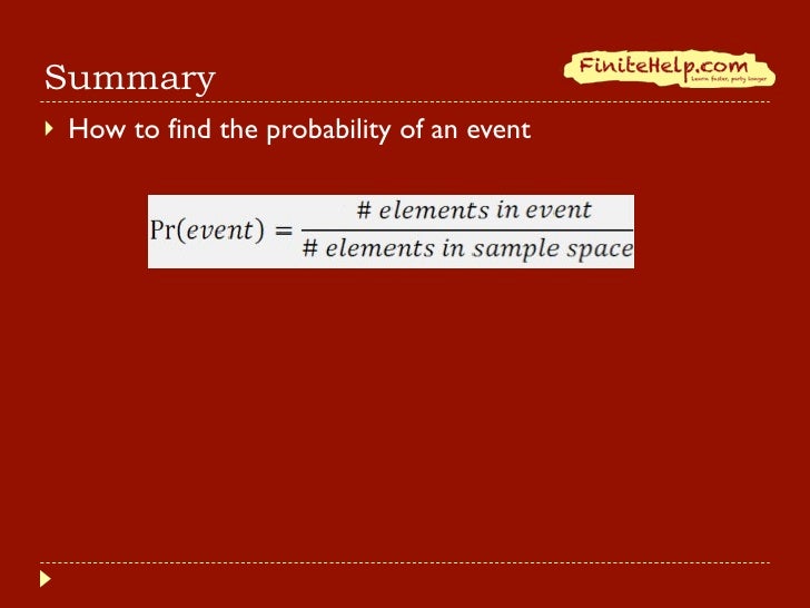 Computing Probabilities By Using Equally Likely Outcomes Finite Math