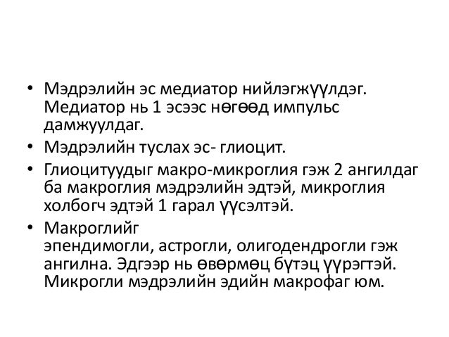 мэдрэлийн тогтолцоо 2 4