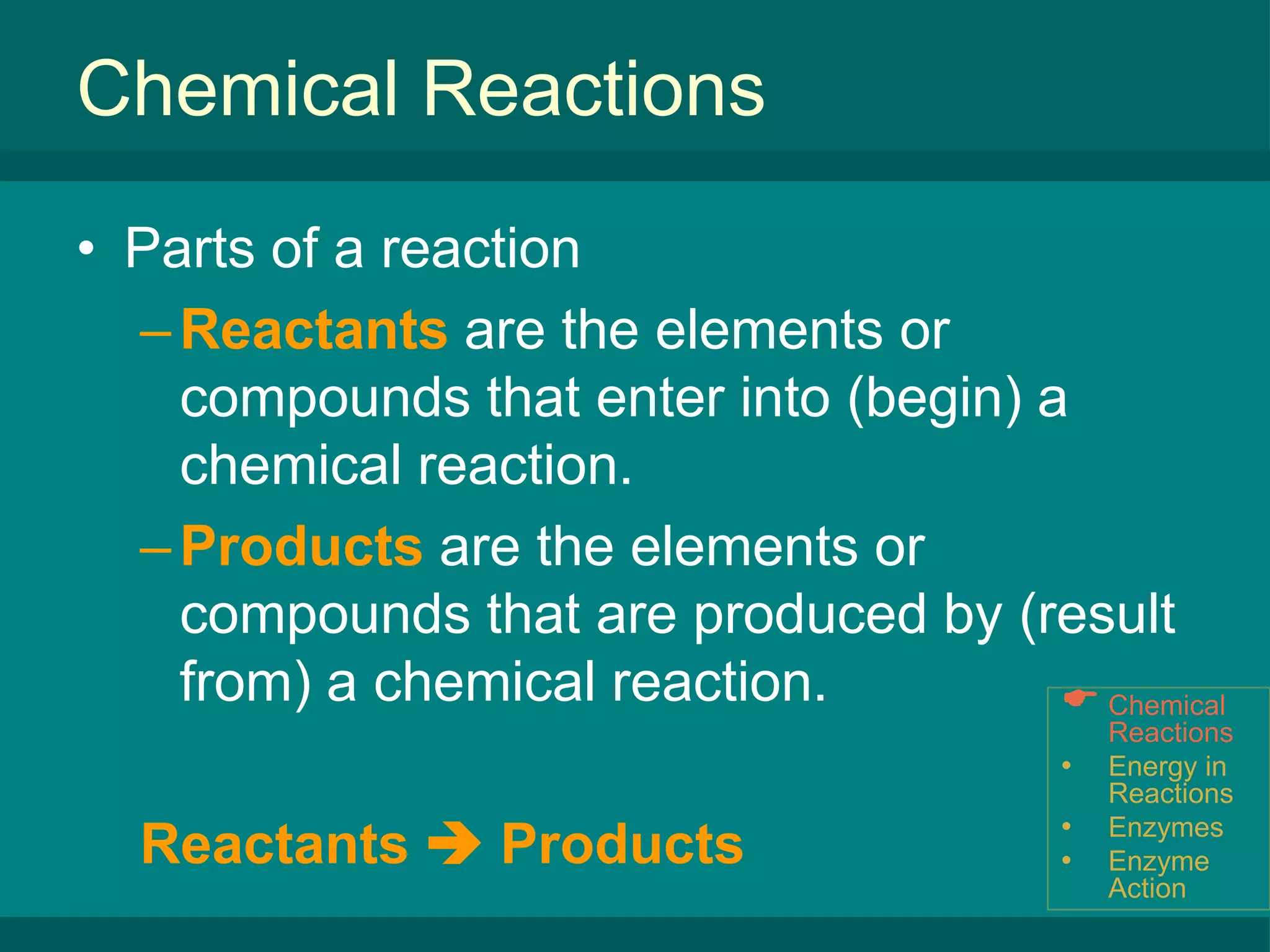 Energy in Reactions
