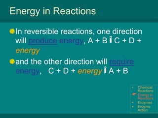 Energy in Reactions