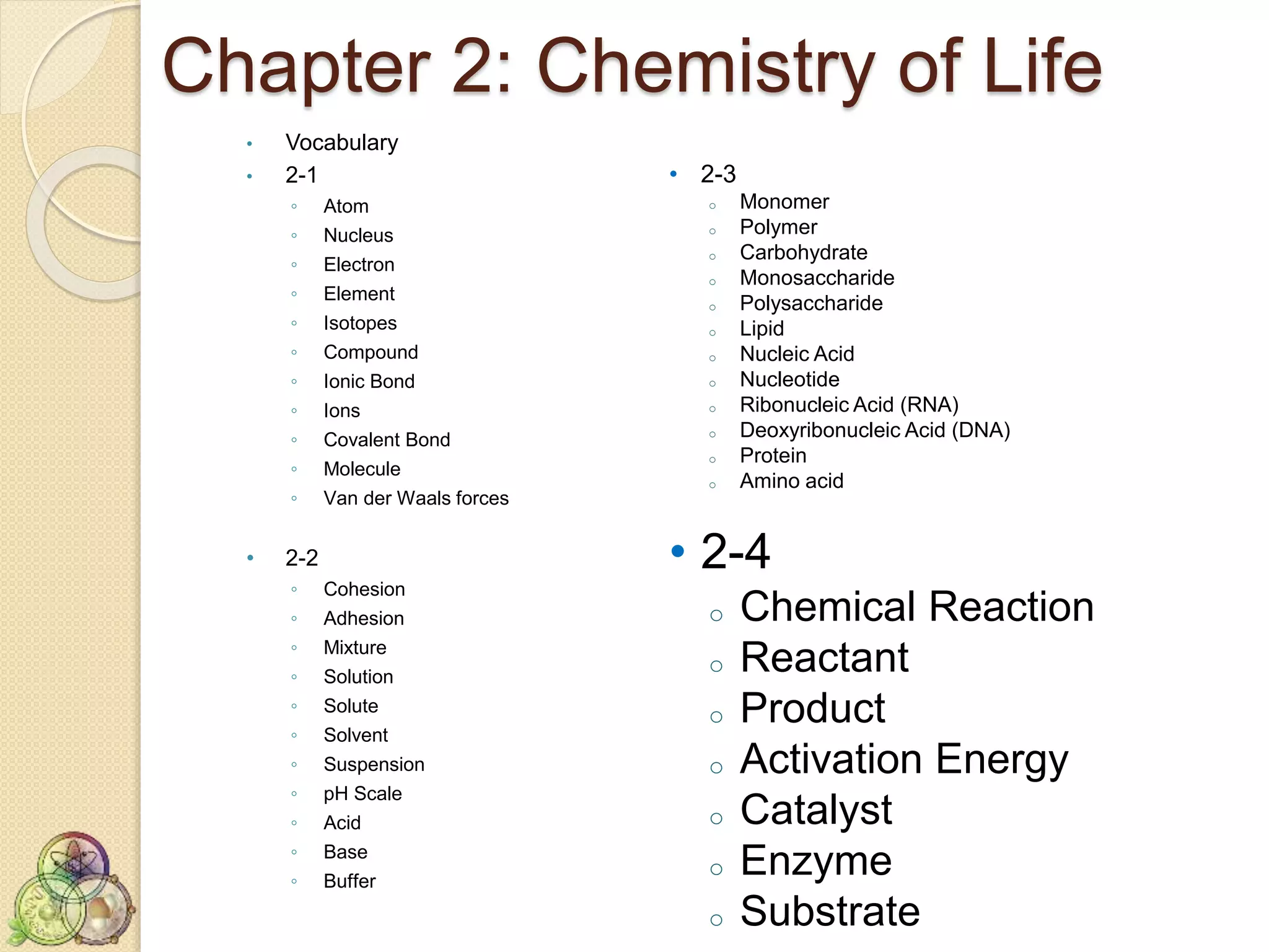 2-4: Chemical Reactions and Enzymes | PPTX