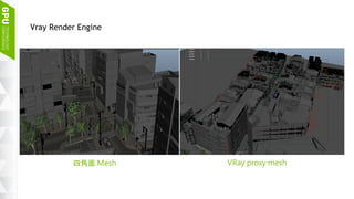 23
Vray Render Engine
四角面 Mesh VRay proxy mesh
 
