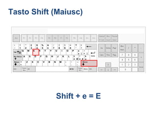 Tasto Shift (Maiusc)




            Shift + e = E
 