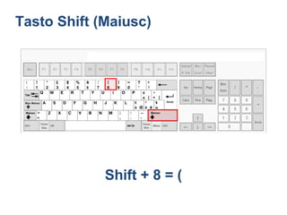 Tasto Shift (Maiusc)




             Shift + 8 = (
 