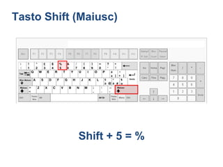 Tasto Shift (Maiusc)




            Shift + 5 = %
 