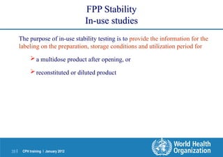 Stability testing of pharmaceutical finished products | PPT