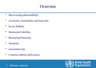 Stability testing of pharmaceutical finished products | PPT