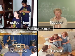 Trusted friend          Teacher
                 Talking it out




       Counselor                  Parent
233
 