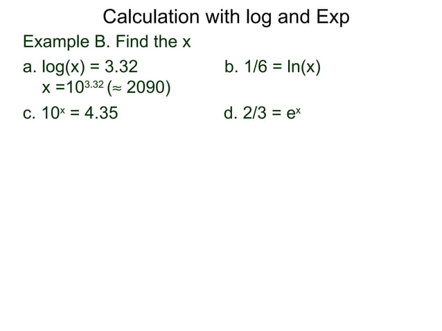 2.5 calculation with log and exp | PPT
