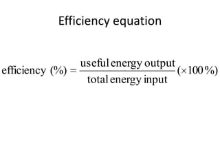 Efficiency equation