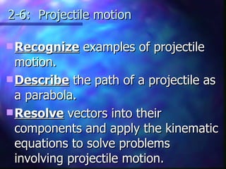 2-6:  Projectile motion ,[object Object],[object Object],[object Object]
