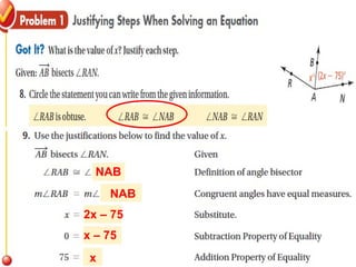 NAB
     NAB
2x – 75
x – 75
 x
 