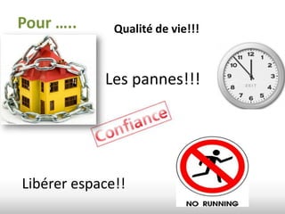 Pour …..      Qualité de vie!!!



            Les pannes!!!




Libérer espace!!
 