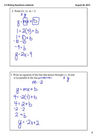 2.5 writing linear equations | PDF