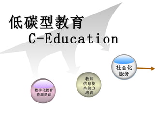 低碳型教育   C- Education 数字化教育资源建设 教师 信息技术能力培训 社会化服务 