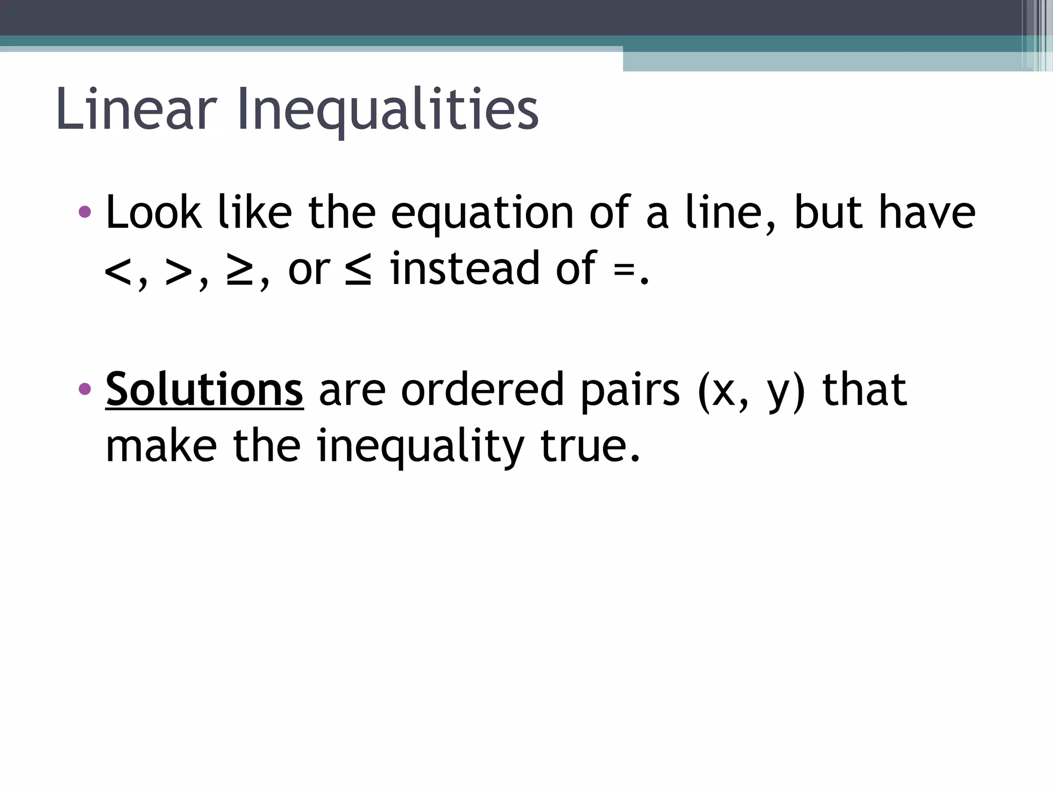 2.6 Linear Inequalities in Two Variables | PPT | Science