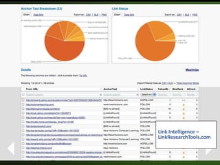 Link Intelligence –
LinkResearchTools.com
 