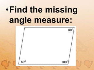 Find the missing angle measure: