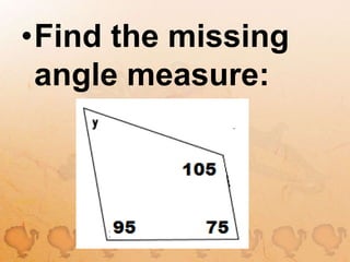 Find the missing angle measure: