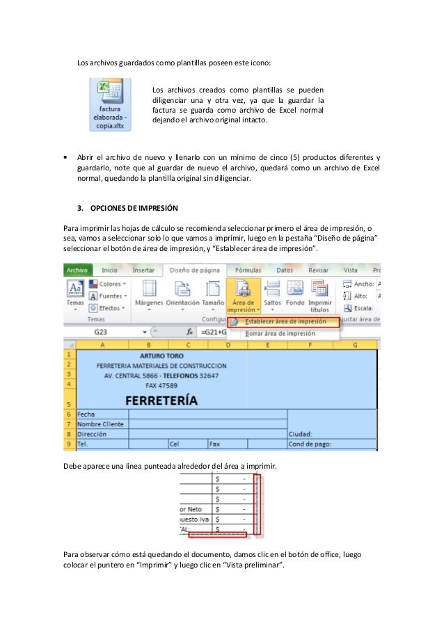 2.8 plantillas excel y formato factura