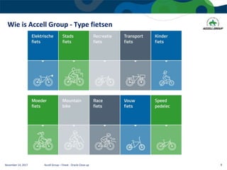 Wie is Accell Group - Type fietsen
November 14, 2017 Accell Group – Finext - Oracle Close-up 8
 