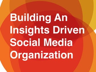 Building An
Insights Driven
Social Media
Organization
 