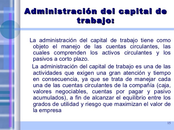 2. AdministracióN Del Capital De Trabajo