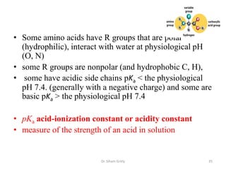 Protein R Group Pka 2 amino acids and proteins lecture 2 | PPTX