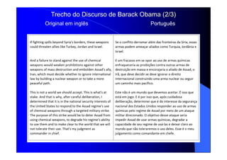Original em inglês Português
Trecho do Discurso de Barack Obama (2/3)
 