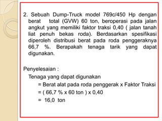 Model Roda Tenaga 2. analisis tenaga alat berat | PPTX