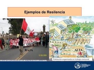 Ejemplos de Resilencia

BAJA

ALTA
Población organizada en trabajo comunal

 