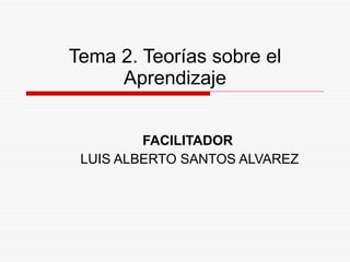 Tema 2. Teorías sobre el Aprendizaje FACILITADOR   LUIS ALBERTO SANTOS ALVAREZ 