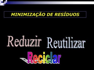 MINIMIZAÇÃO DE RESÍDUOS
 