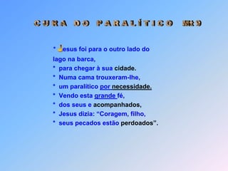 Obs.:  *   Perguntaram qual é o sentido desta parábola. Ele respondeu:                 *   aos outros apenas em parábolas                                   *   para que                 *   vendo não vejam e ouvindo                 *   não                 *   compreendam (32).                 *   É este o sentido da parábola: a palavra de Deus.                 *   As que estão à beira do caminho são os que ouviram;                 *   acolhem a Palavra com alegria,                 *   mas                  *   não têm raízes;                  *   mas na hora da tentação voltam atrás.                  *   mas com o passar do tempo, deixam se absorver pelas                  preocupações,                  *   tendo ouvido a Palavra com coração nobre e generoso,                  *   guardam a Palavra                   *   e produzem fruto pela sua constância.