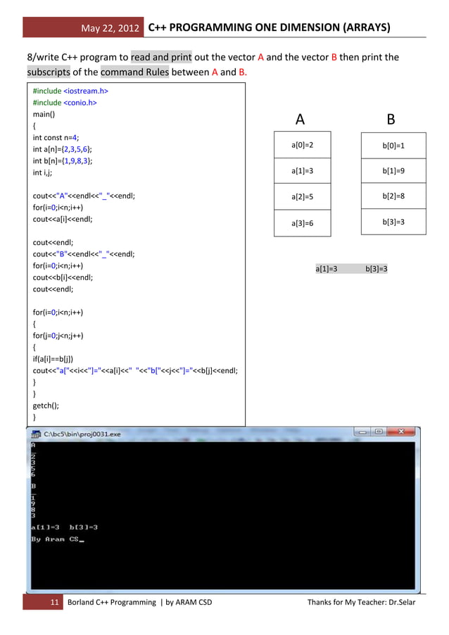 2 arrays in c++ programming aramse | PDF
