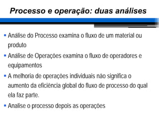 2 Aula - Diferença Processo Operação - Análise de Processo